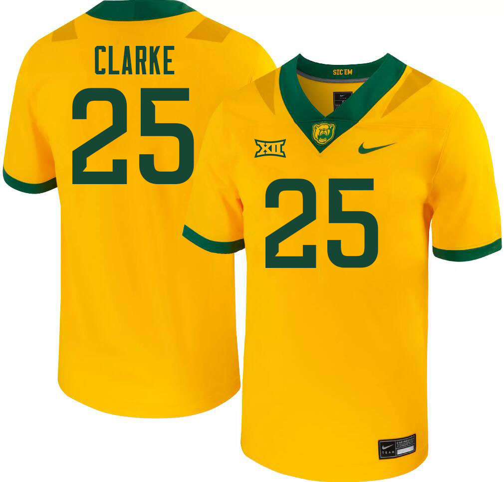 Men-Youth #25 Jacoby Clarke Baylor Bears 2023 College Football Jerseys Stitched-Gold